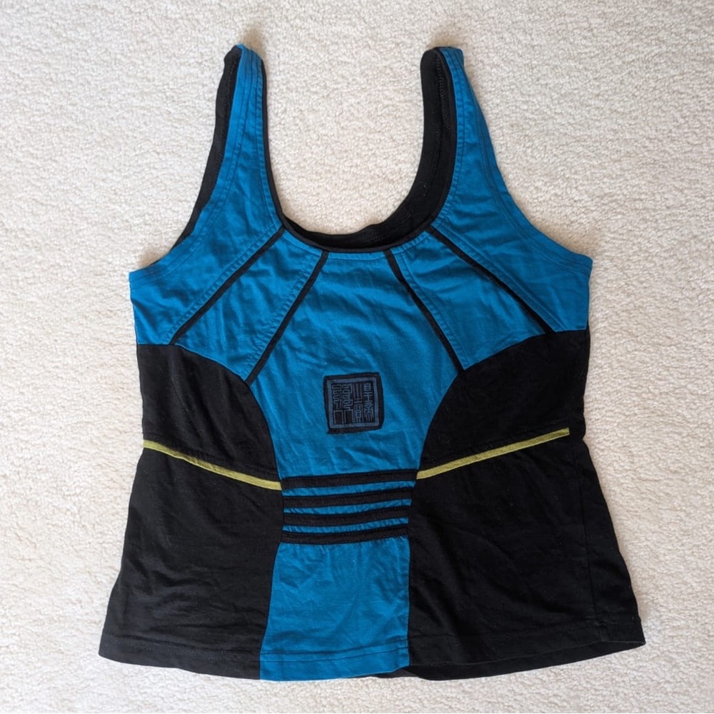 Chic Blue and Black Women's Tank Top